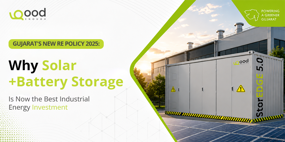 Gujarat's new RE policy 2025 solar + battery storage industrial energy investment banner
