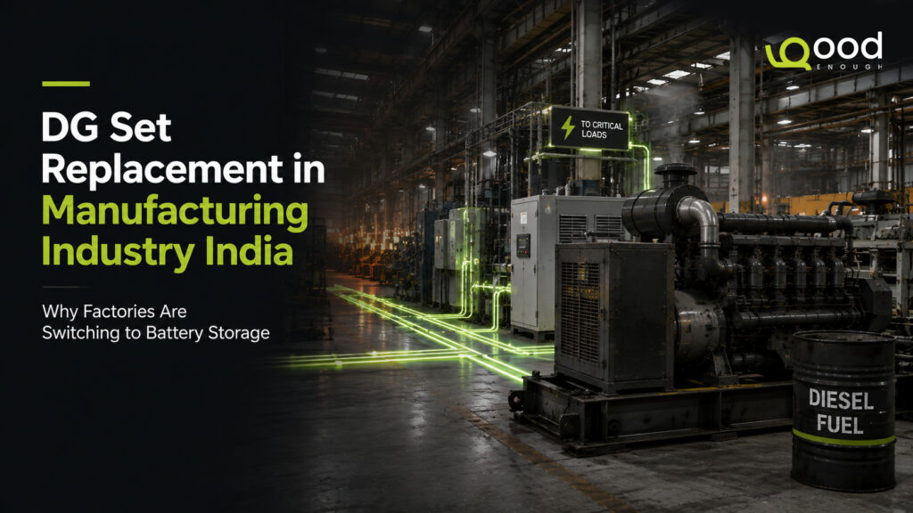 DG set replacement in manufacturing with battery energy storage