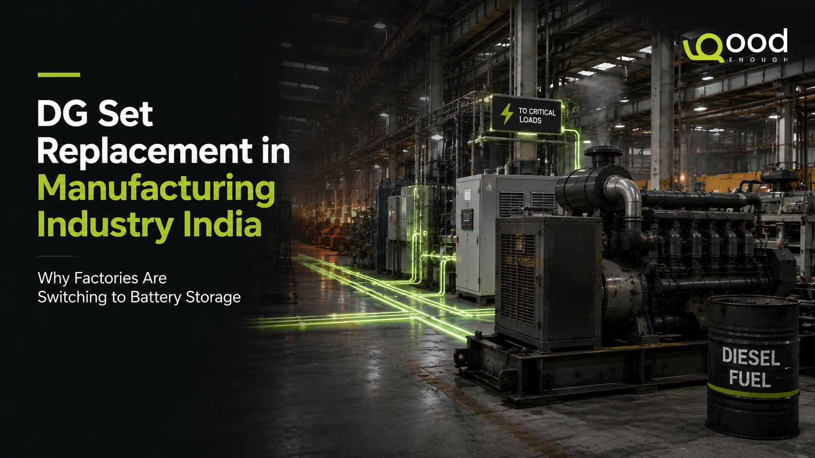 DG set replacement in manufacturing with battery energy storage