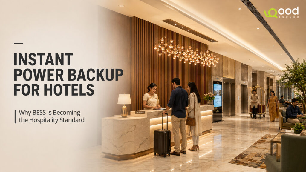 Instant power backup for hotels using BESS