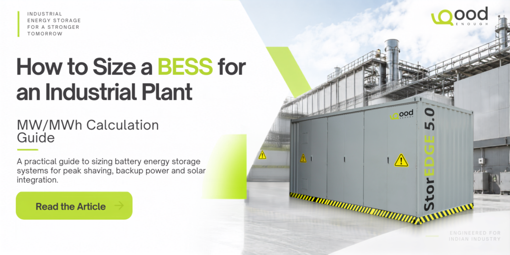 How to size a BESS for an industrial plant using MW and MWh calculations